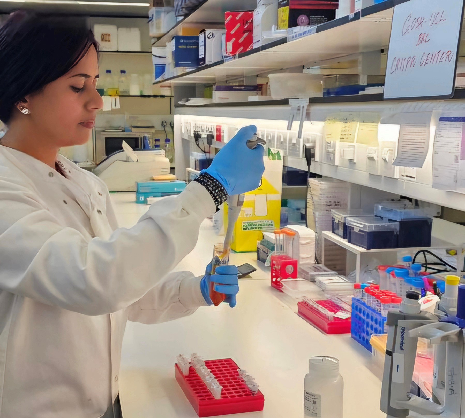Shilina in the lab