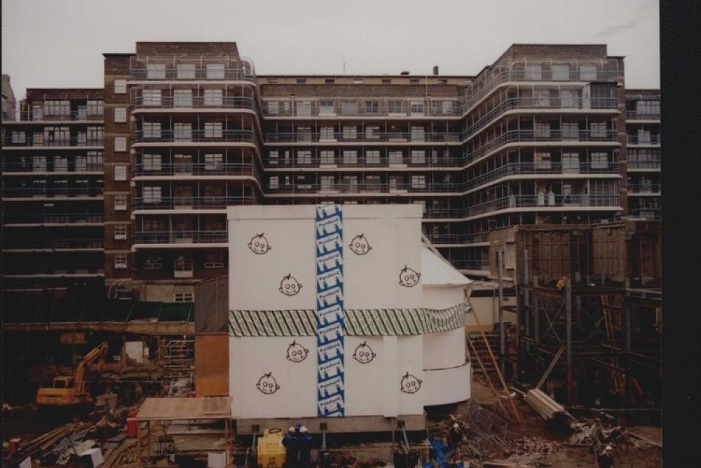 St Christopher's Chapel boxed up ahead of it's move to make way for Variety Club Building